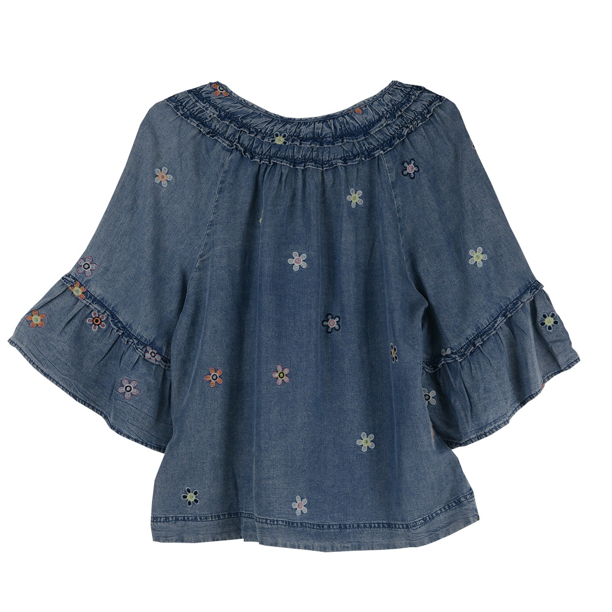 FDJ French Dressing Ruffle Denim Top (7589846) (Denim)