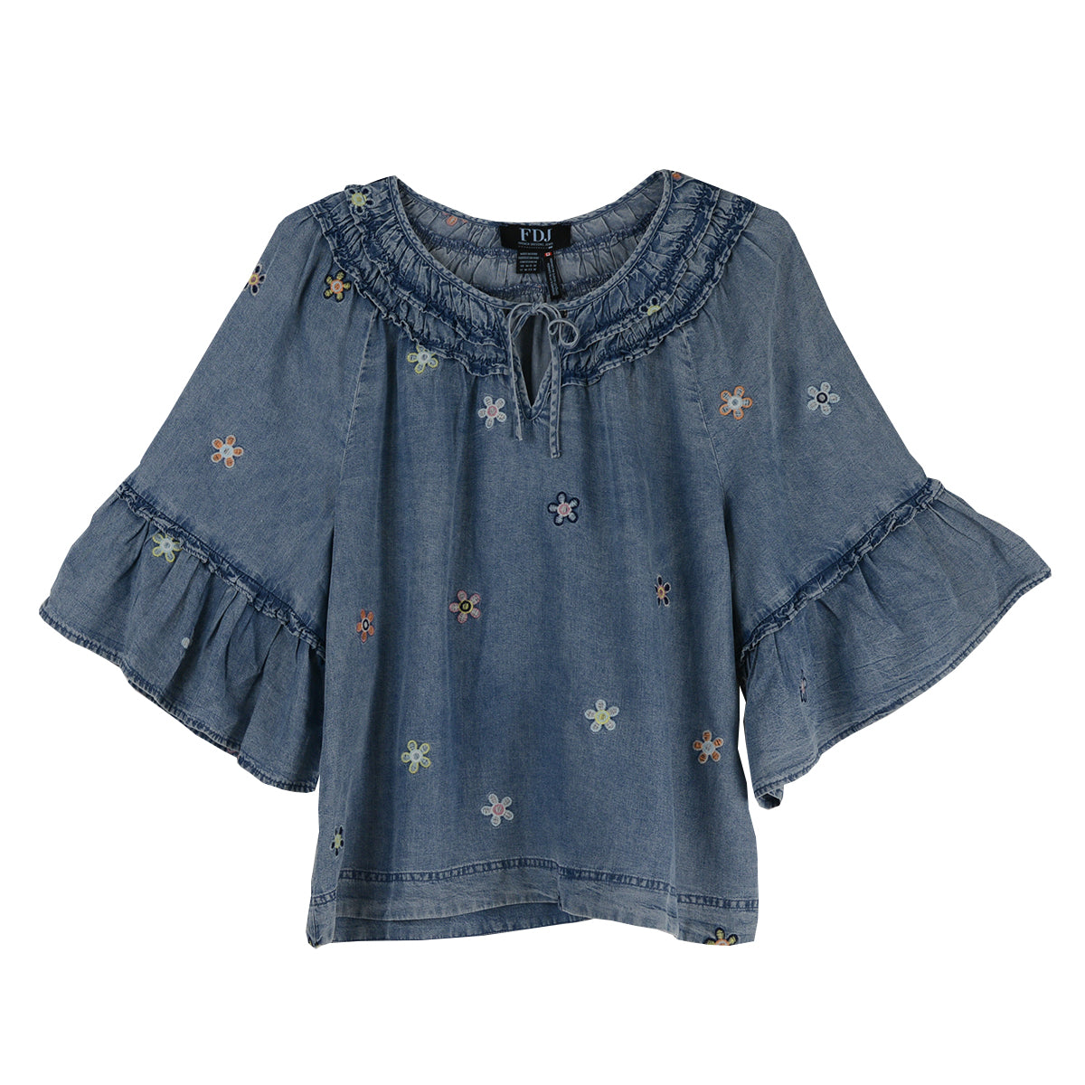 FDJ French Dressing Ruffle Denim Top (7589846) (Denim)