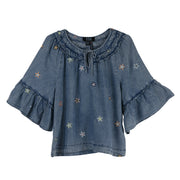 FDJ French Dressing Ruffle Denim Top (7589846) (Denim)