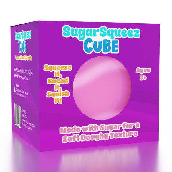 SugarSqueez Cube Squishy Fidget Sugar Stress Ball (Color Chosen At Random)