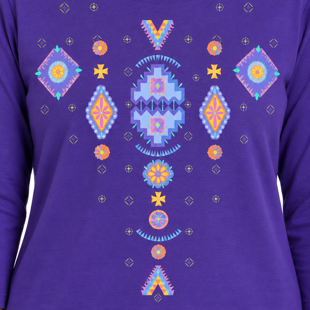 Sabaku Concho 3/4 Sleeve Tee (449GRP3/4s) (Grape)