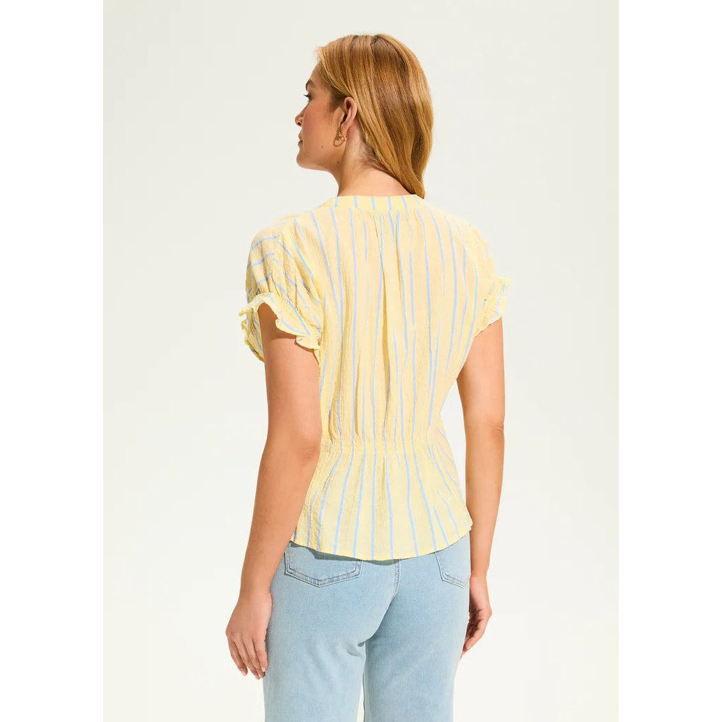 FDJ French Dressing Crinkle Lemonade Stripe Top