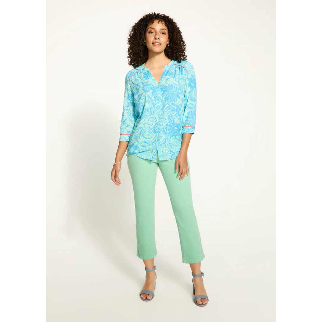 FDJ French Dressing Bicolor Floral Piping Detail Shirt