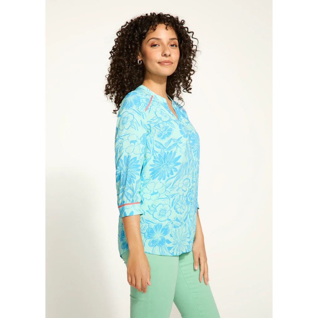 FDJ French Dressing Bicolor Floral Piping Detail Shirt
