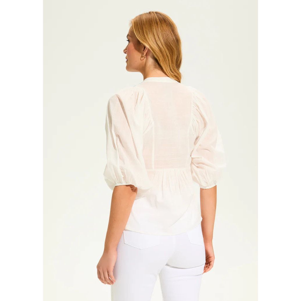 FDJ French Dressing Embellished Applique Blouse (WHT)