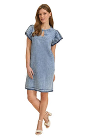 FDJ French Dressing Chambray Shift Dress (SNOWWASH)(7687992)