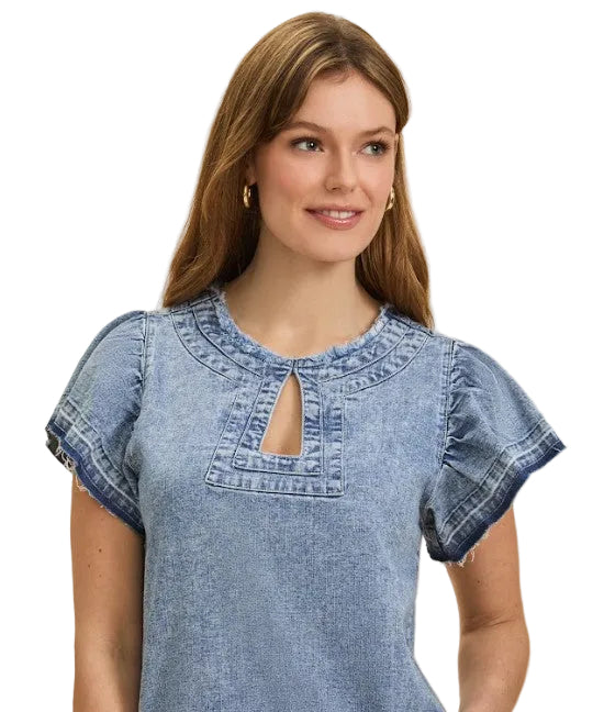 FDJ French Dressing Chambray Shift Dress (SNOWWASH)(7687992)