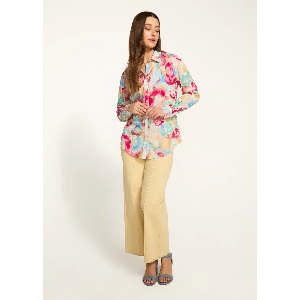 FDJ French Dressing Grand Floral Print Classic Button Front Shirt