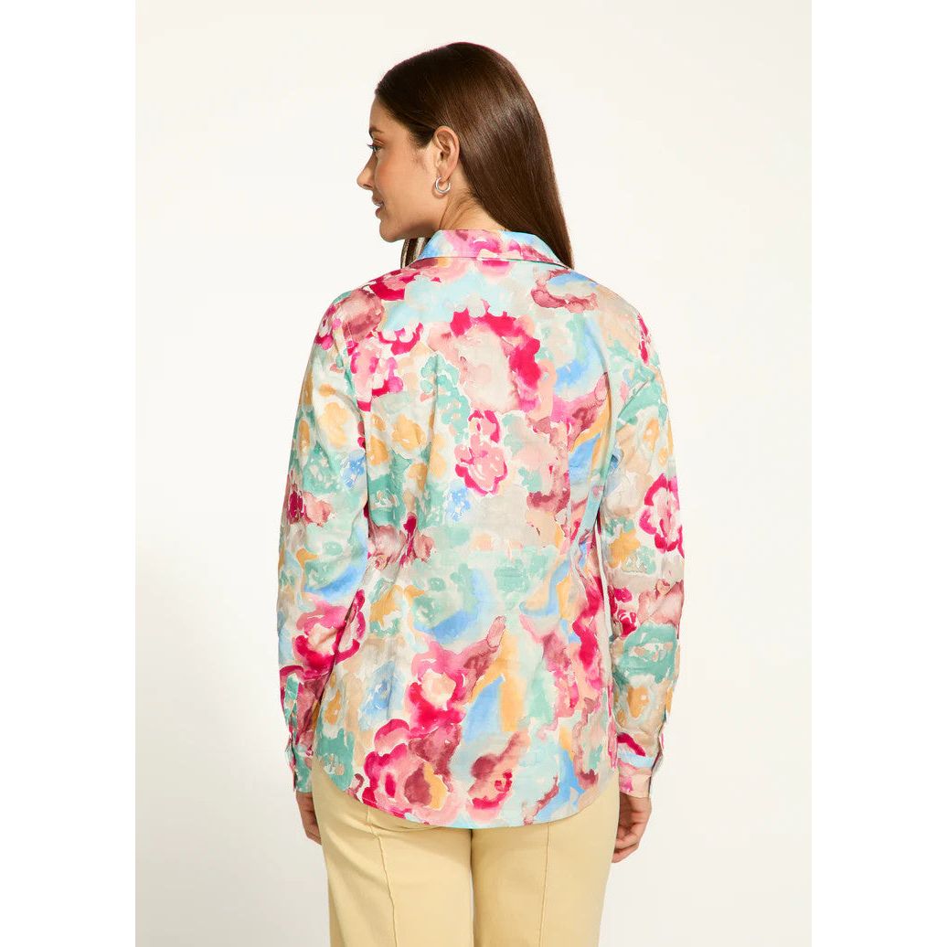 FDJ French Dressing Grand Floral Print Classic Button Front Shirt