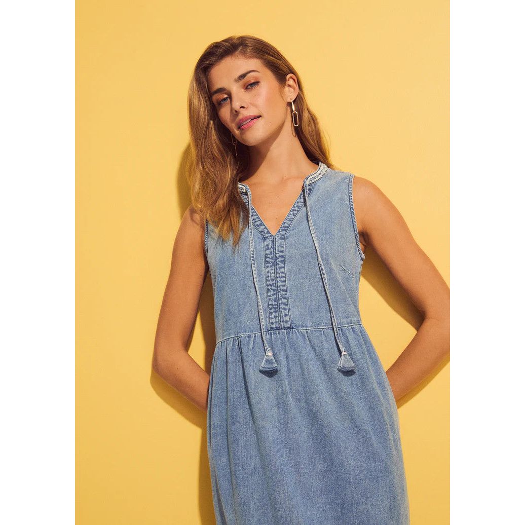 FDJ French Dressing Light Denim Tiered Dress