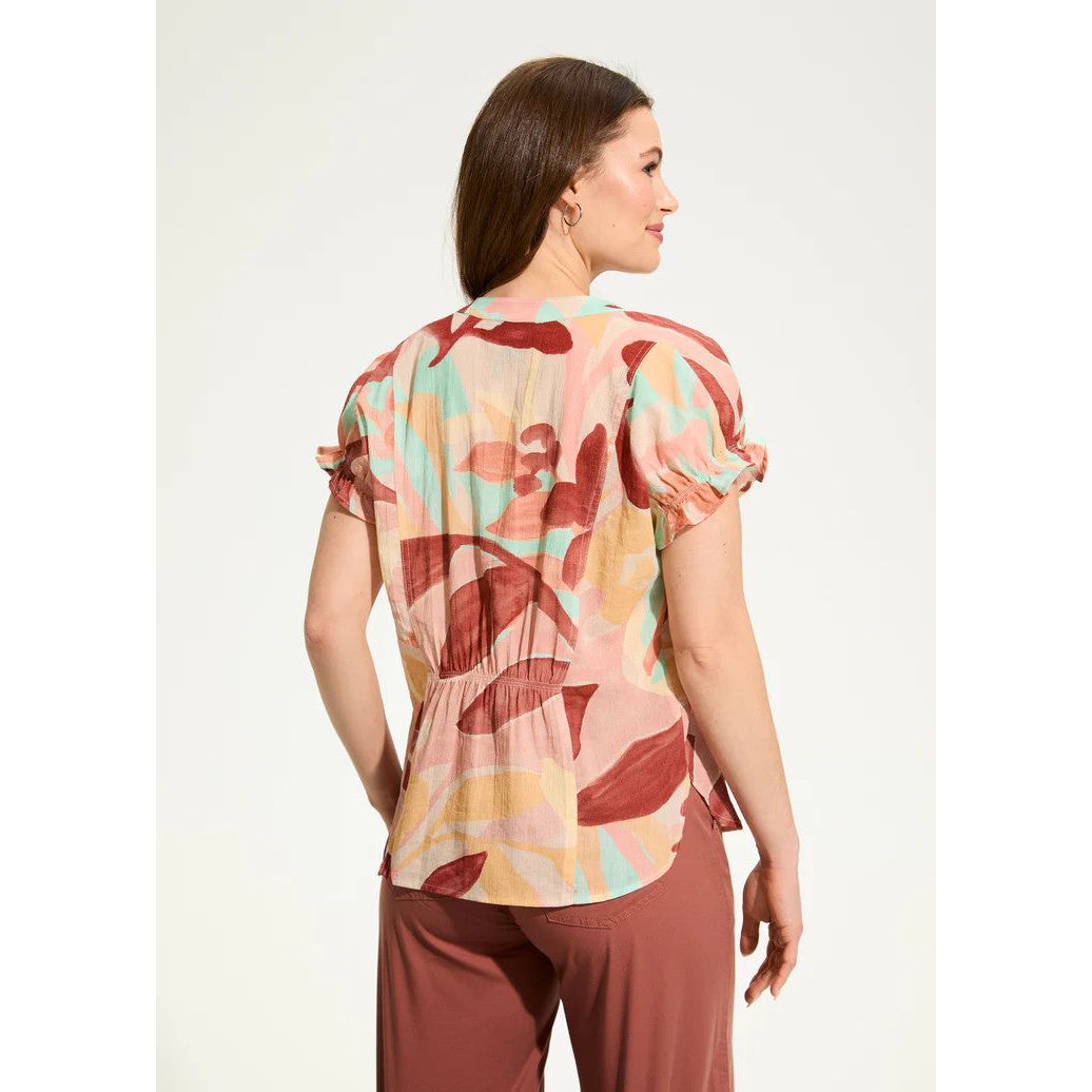 FDJ French Dressing Crinkle Floral Camo Print Top