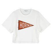 Texas Longhorn Capri Designs Chenille Horns Pennant Tee (KW10TEX2-507)(OFF WHT)