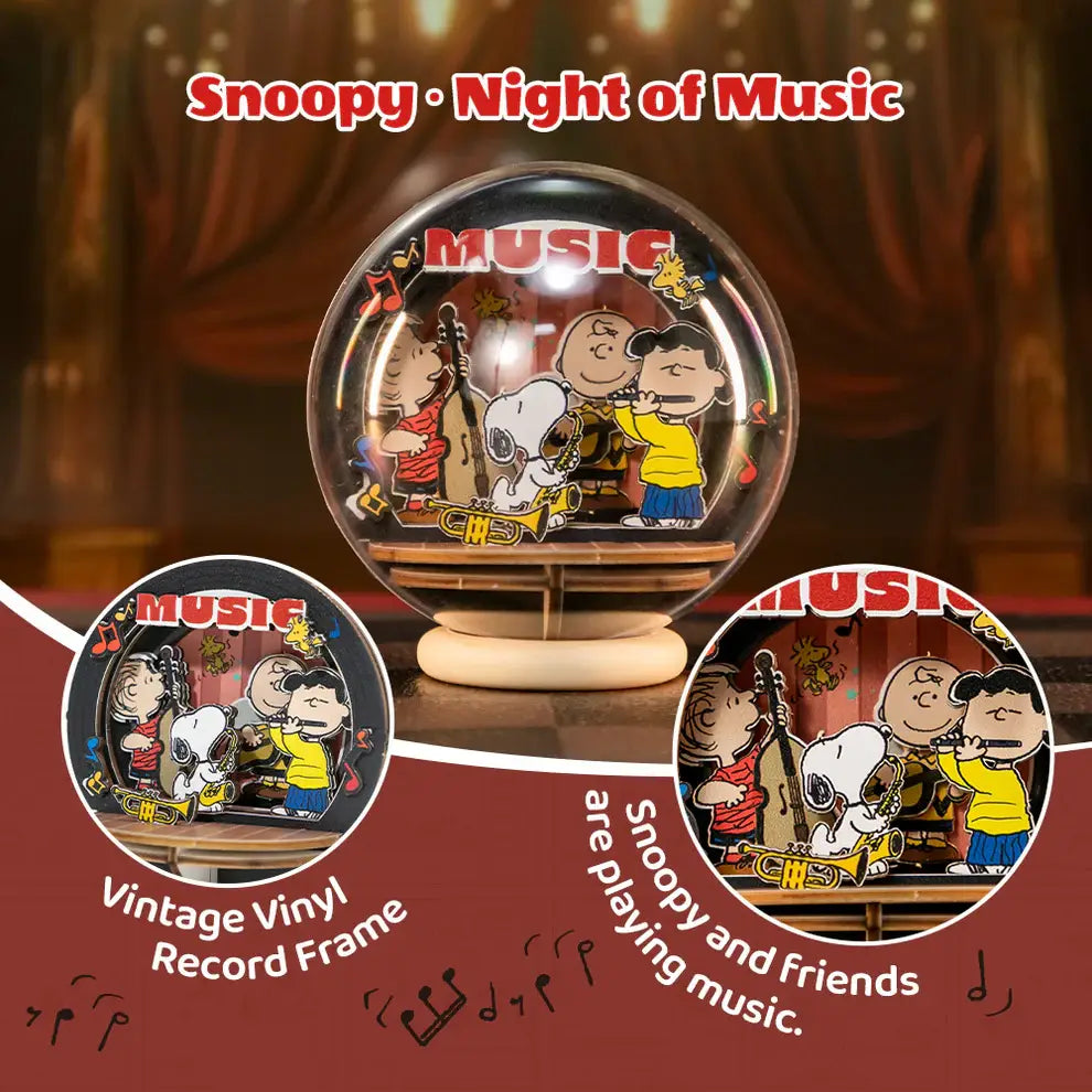 Snoopy Wooden Crystal Ball·Night of Music·3D Puzzle
