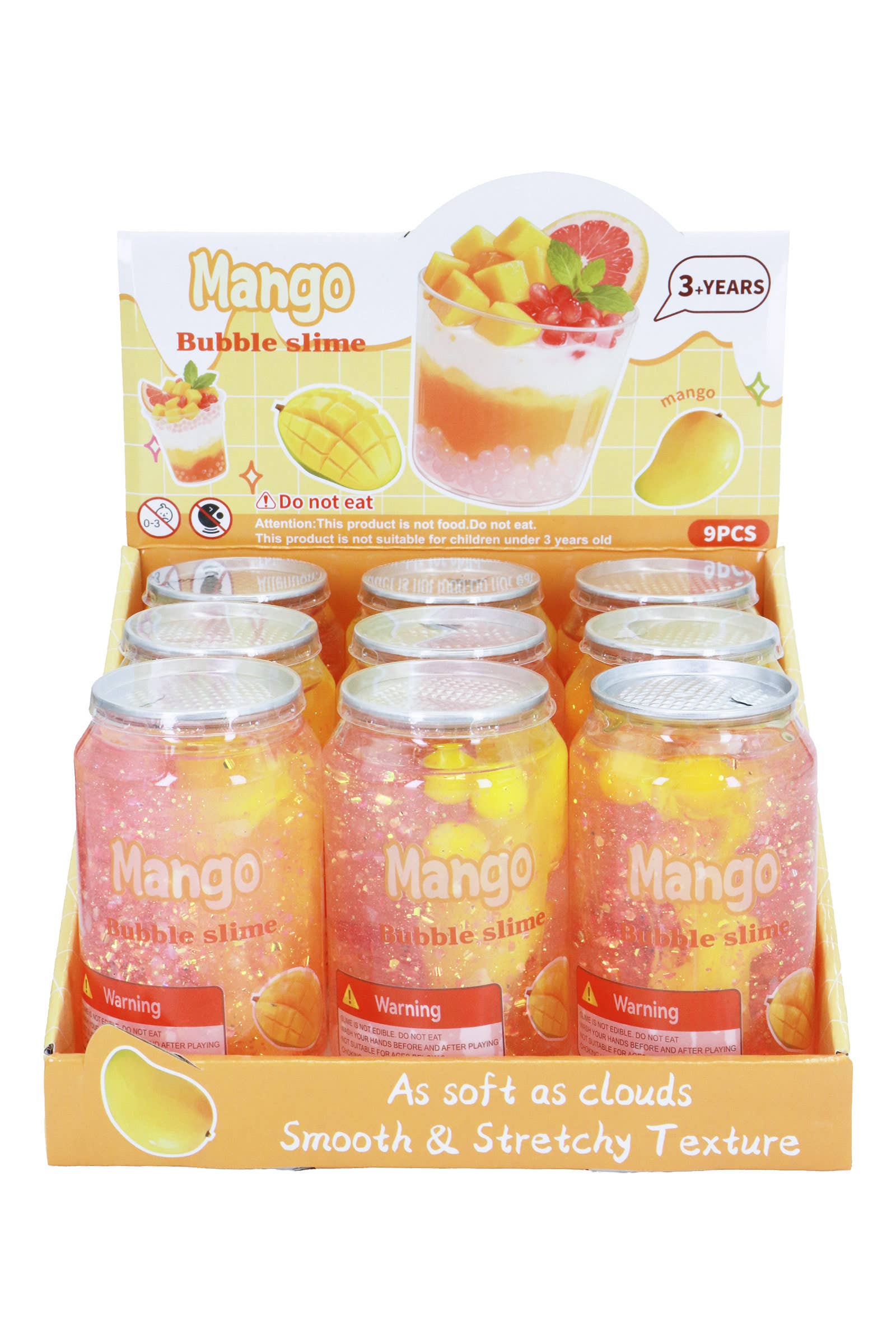 Sparkling Mango Fruit Soda Can Glitter Slime
