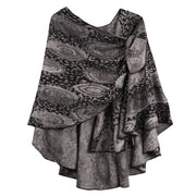 Rapti 100% Cashmere Reversible Loop Shawl (#81(Black/Grey/White)