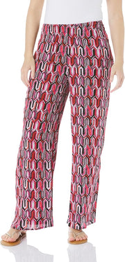Jerell Elastic Shirred Waist P.O. Wide Leg Pant  GeoMulti XL (M34705PM)