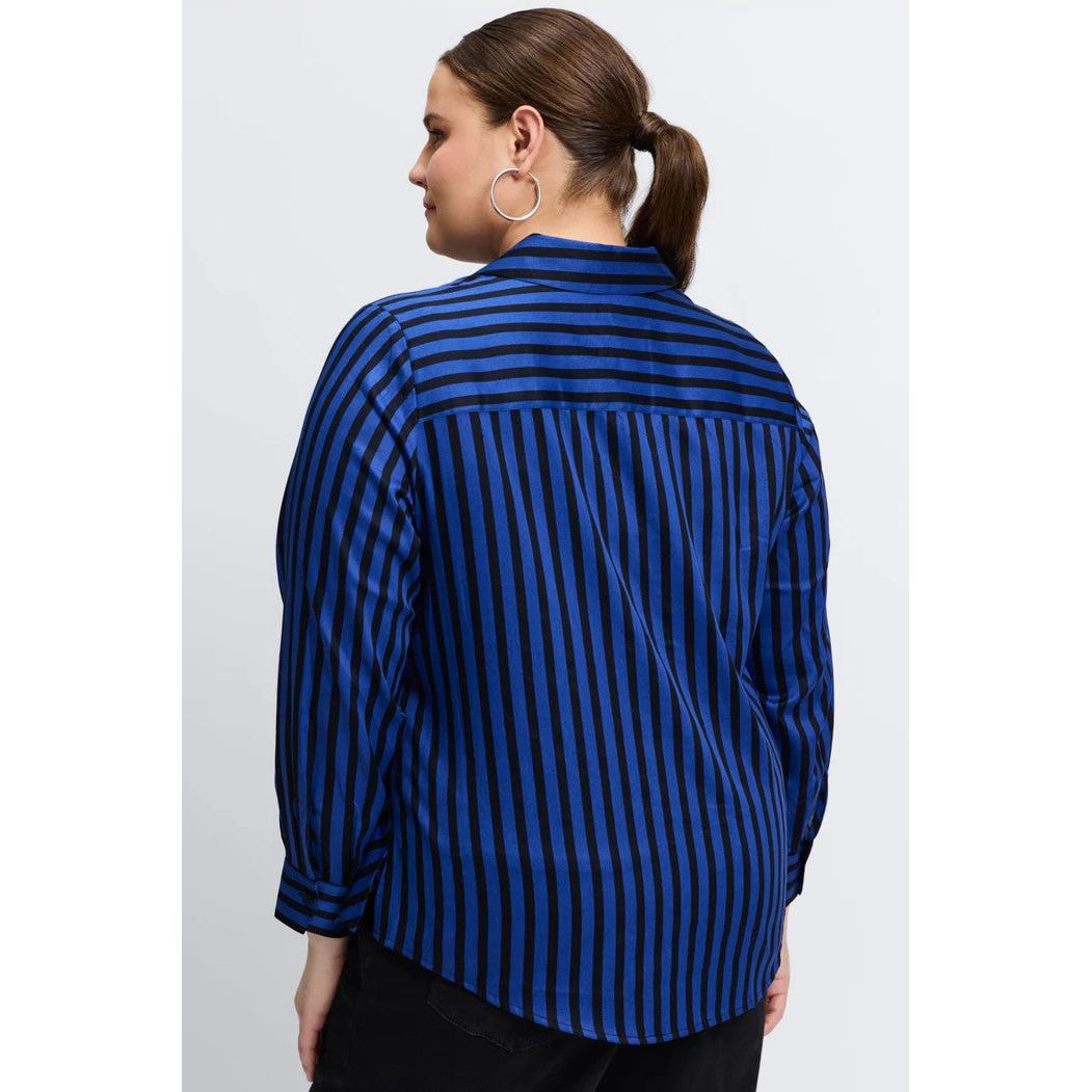 Foxcroft  Mary Sapphire Stripe Shirt