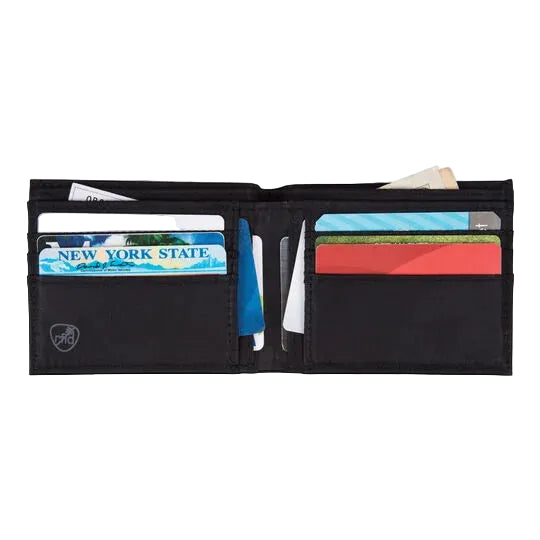 Travelon Leather Trim Bifold RFID Wallet  (Black)