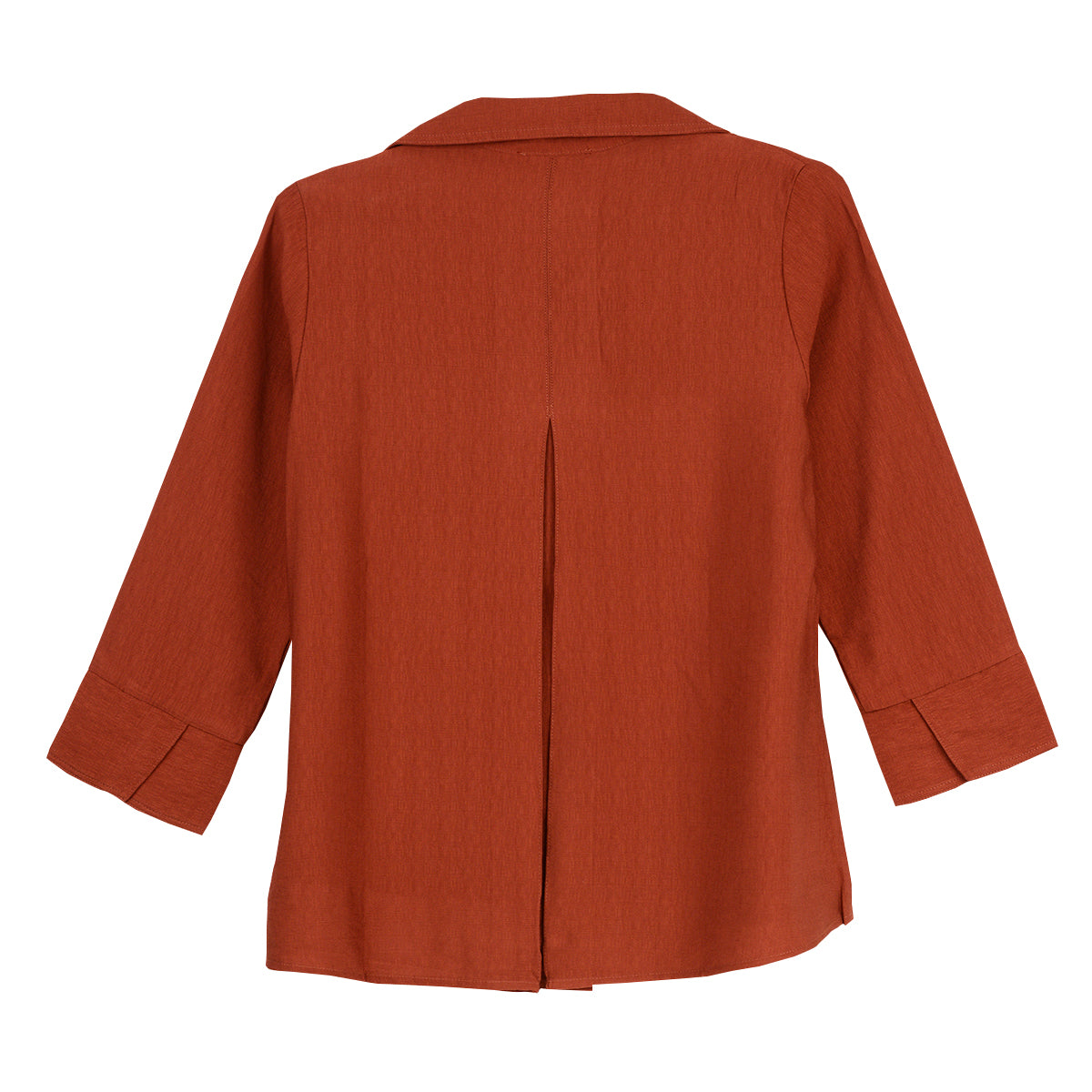 Boho Chic Button front and back 3/4 Sleeve Tunic (842071)(burnt Orange)