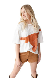 Texas Longhorn Ladies'  Lawson Logo Oversized Tee (OVT122)
