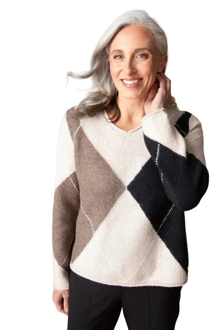 Habitat Alpine Argyle Pullover (86820) (Dove)
