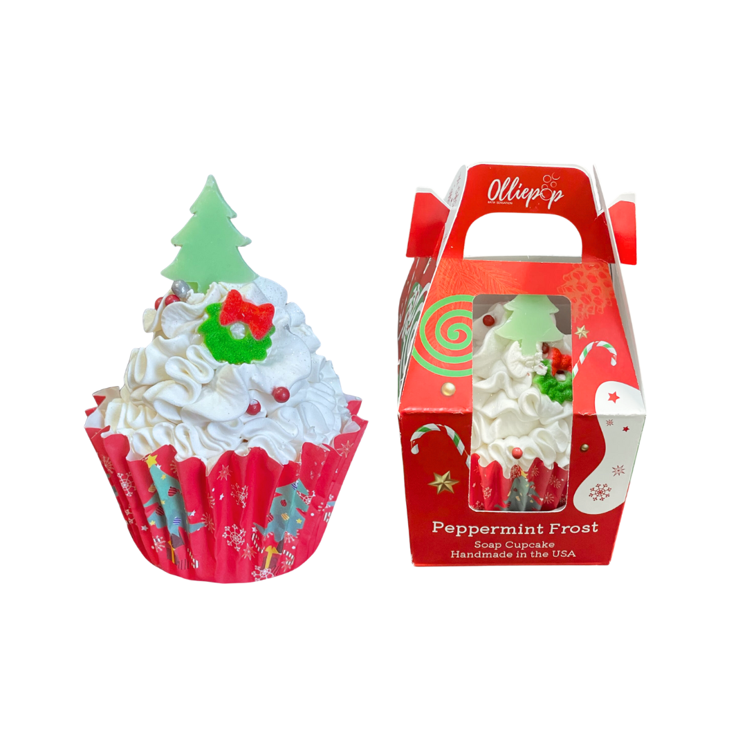 Handmade Peppermint Frost Cupcake Soap