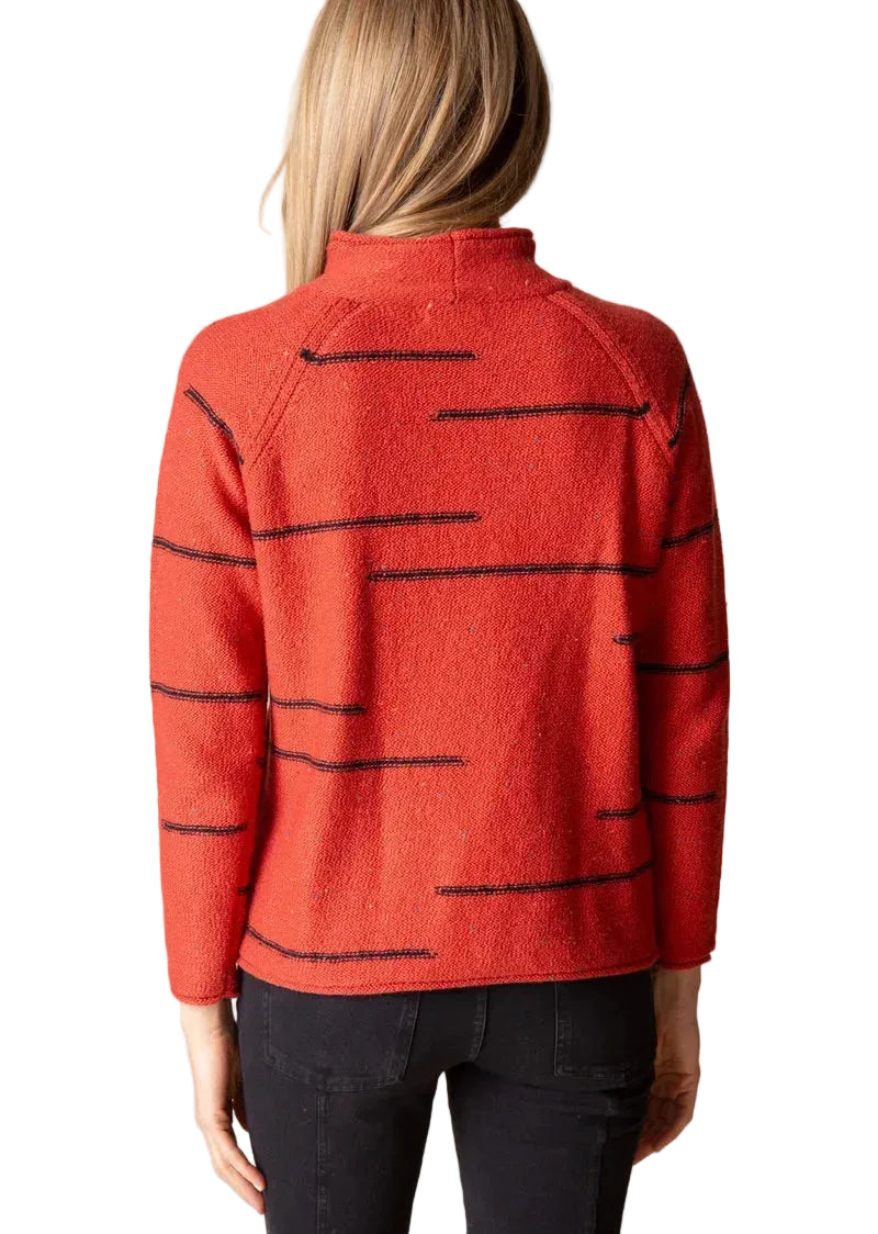 Habitat Harvest Tweed Funnel Neck Pullover (89201) (Sienna)