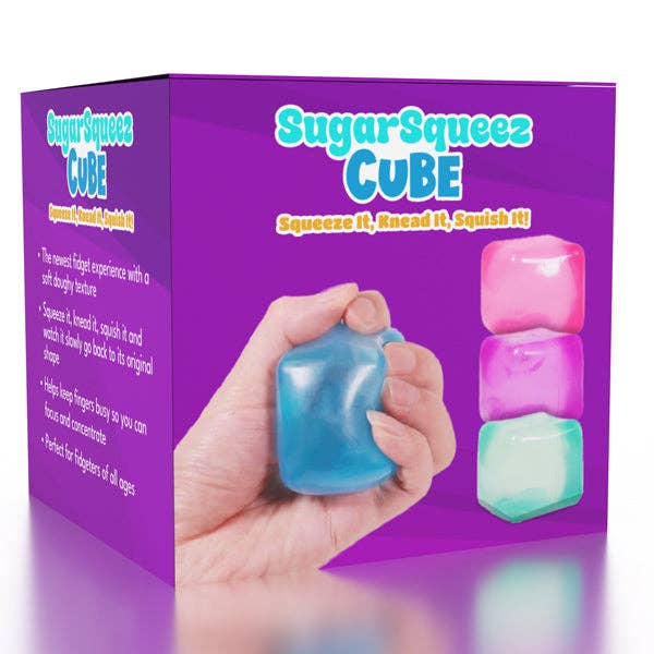 SugarSqueez Cube Squishy Fidget Sugar Stress Ball (Color Chosen At Random)