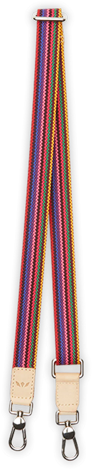 Consuela Pink Stripe Slim Webbing Crossbody Strap (9034)