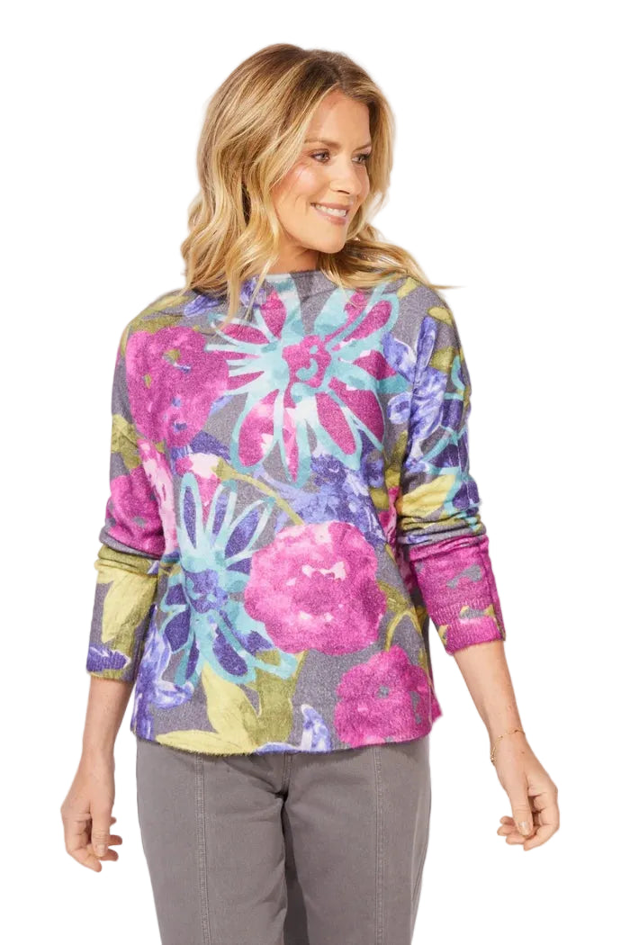 Escape by Habitat Cozy Bloom Roll Neck Sweater (91210) (Multi)