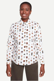 Renuar Stretch cotton Dog Blouse (R5278)(Creme Combo)
