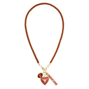 Texas Longhorn Canvas Style Logo Heart Paracord Necklace (27512N-Tex)