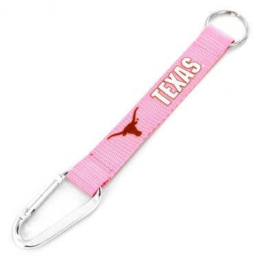 NCAA Texas Longhorns Pink Carabiner Lanyard Keychain