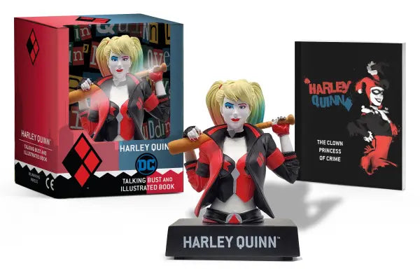 Hachette Harley Quinn Talking Figurine & Illustrated Book Collectible