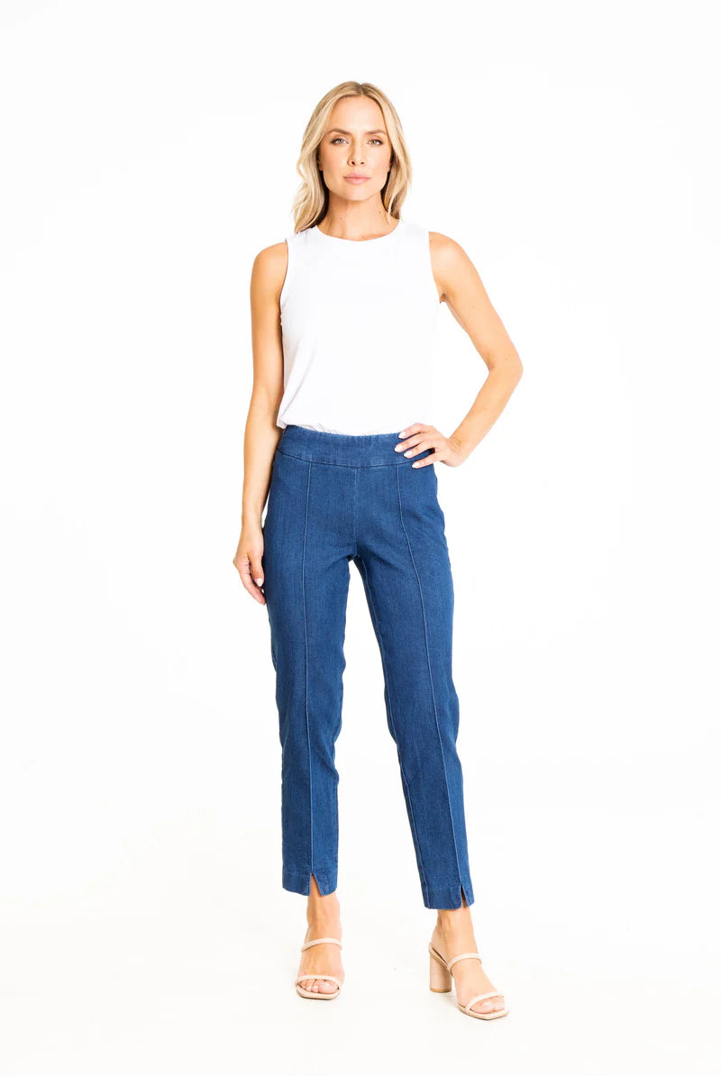 Thin Her Pull-On Stretch Denim Ankle Pant (9827P)( 3 colors )