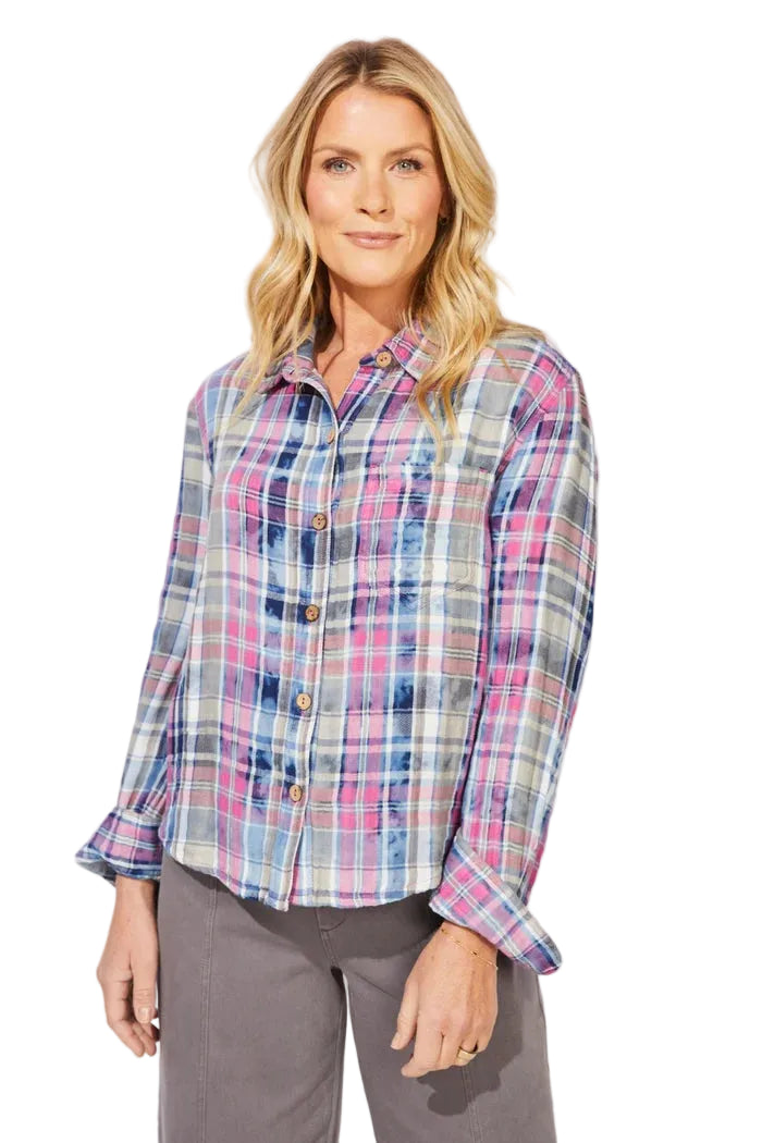 Escape by Habitat Plaid Weekend Shirt (98310) (Fuchsia)