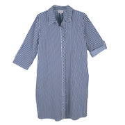 Toofan Full Button Front Shirtwaist Dress (ND10-3-Bl)(Blue)