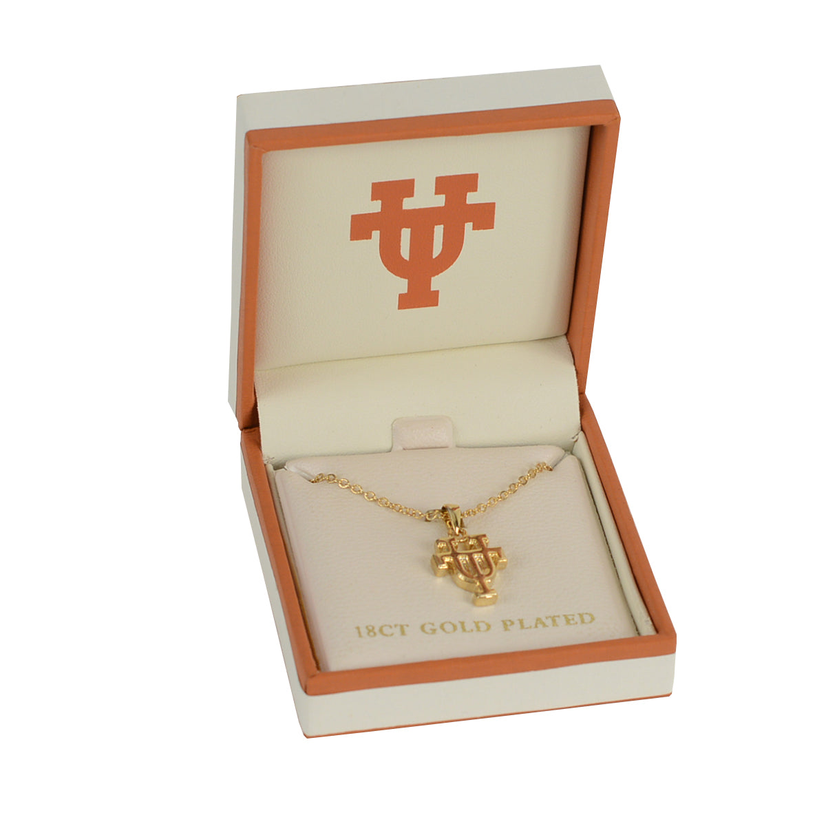 Texas Longhorn 18K Gold Plated UT Pendant Necklace (S45689)