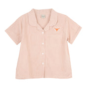 Texas Longhorn Chicka-D Seersucker Stripe PJ Shirt  (535-02-000)(Burnt Orange)