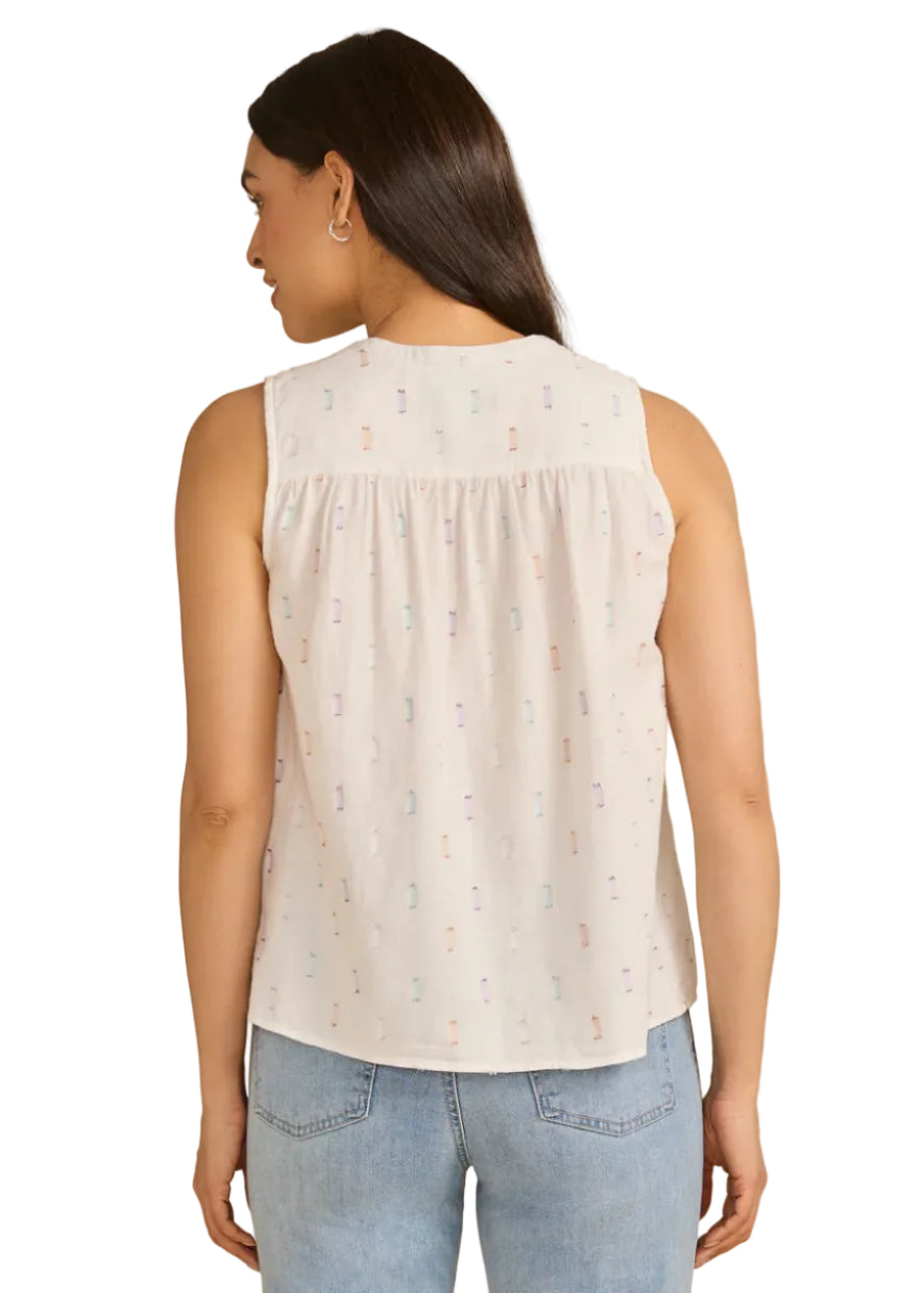FDJ French Dressing Sleeveless V-neck Blouse (7387184) (White Sparkle)