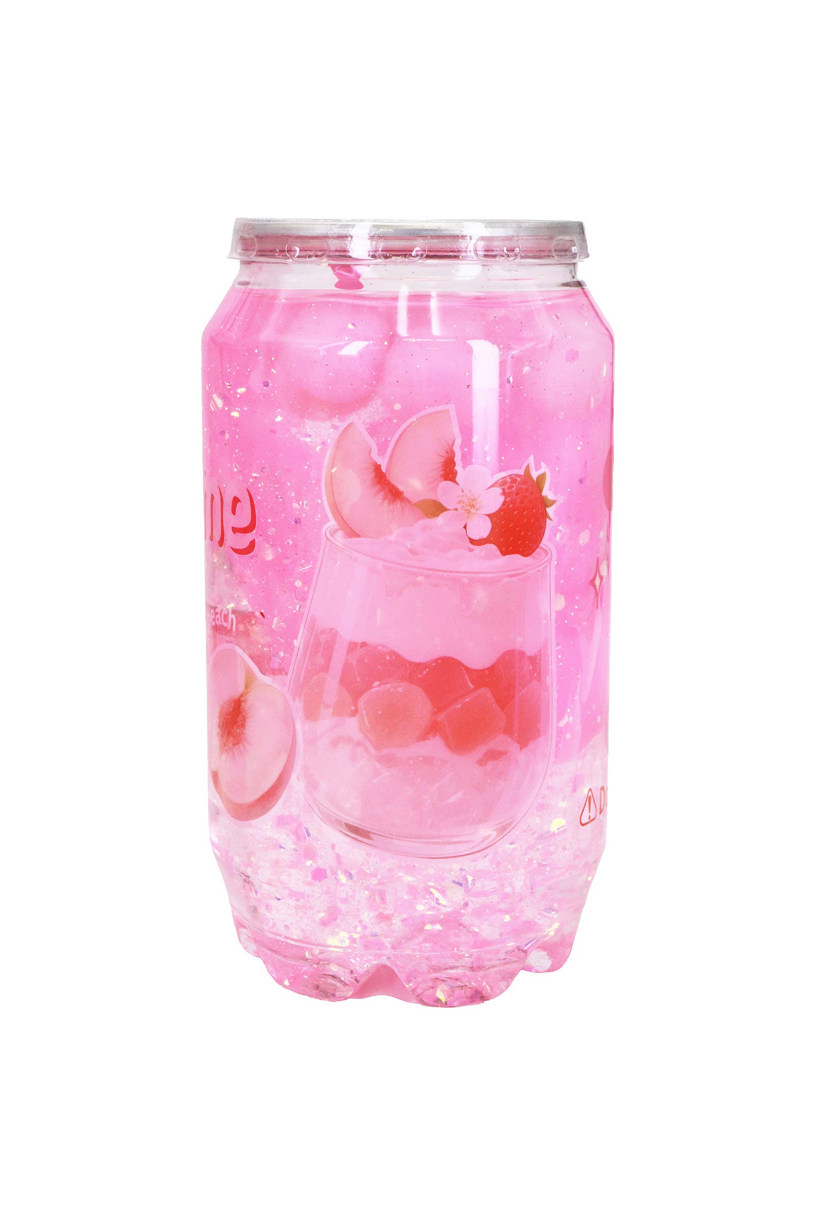 Sparkling Peach Fruit Soda Can Glitter Slime