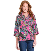 Ali Miles Woven Large Multi Paisley 3/4 Cuff Sleeves (A16207TM)