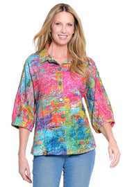 Ali Miles Full Button Tunic(A16317BM) (Abstract Multi)