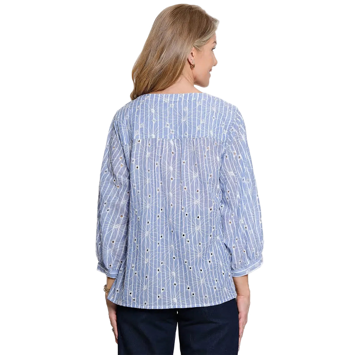 Ali Miles All Over Eyelet Embroidered Popover (A26409TM)(Breeze)