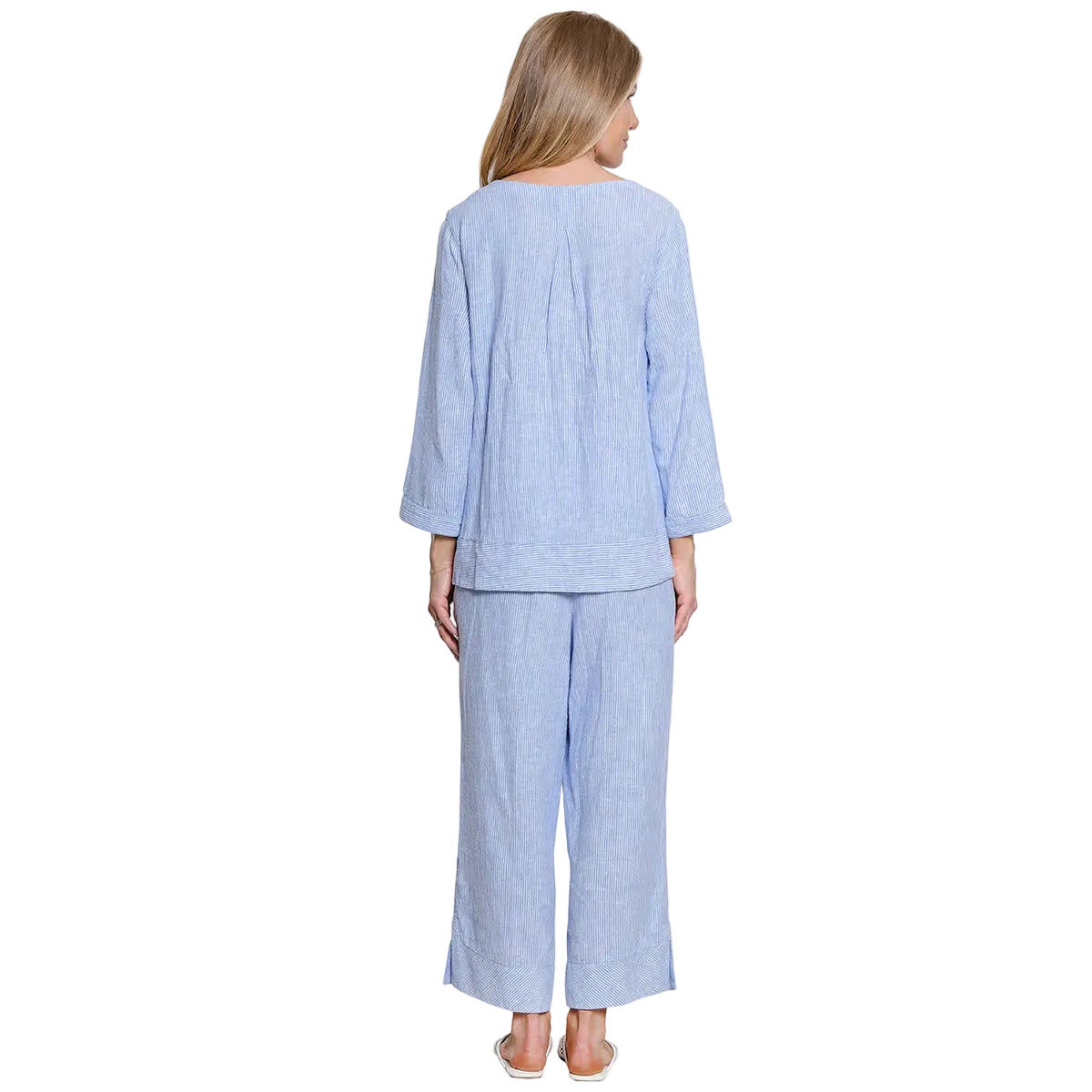 Ali Miles Woven Yarn Dye Stripe Pull-On Pant (A26431PM)(CLRBLU)