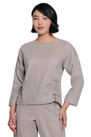 Ali Miles Woven Pop-Over 3/4 Dropped Shoulder Sleeves (A36714TM) (Latte)