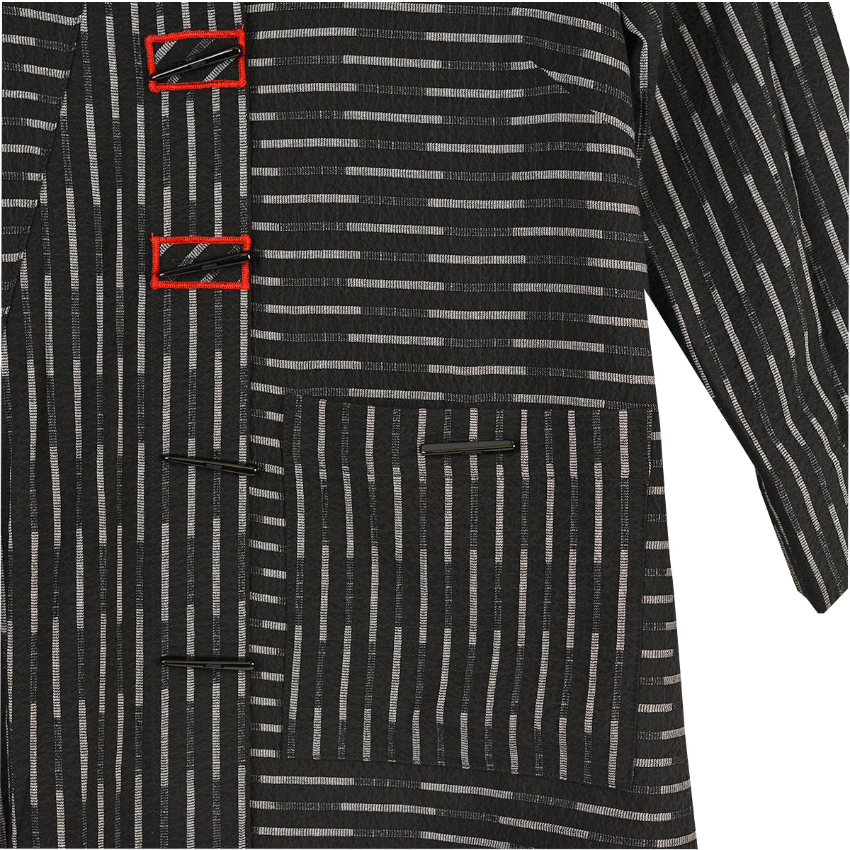 Ali Miles Woven Grey Multi Button Front Tunic  Shirt/Jacket