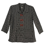 Ali Miles Woven Grey Multi Button Front Tunic  Shirt/Jacket