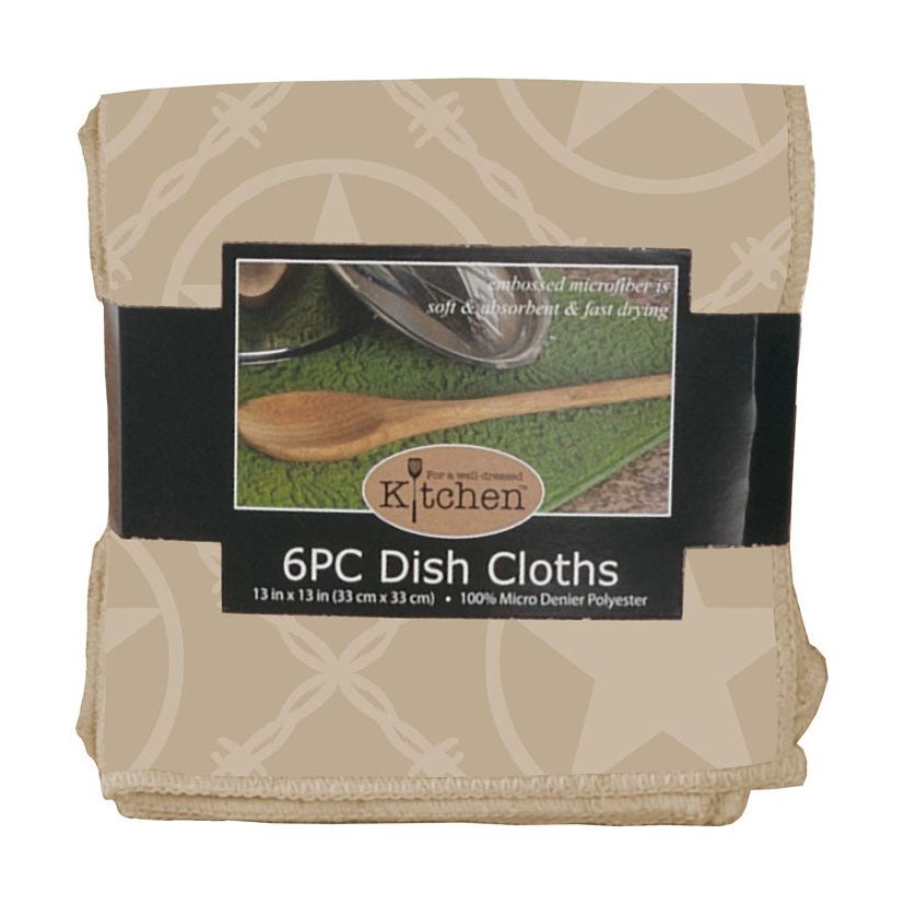 Texas Star Embossed Microfiber Dishcloths (6 Pack)