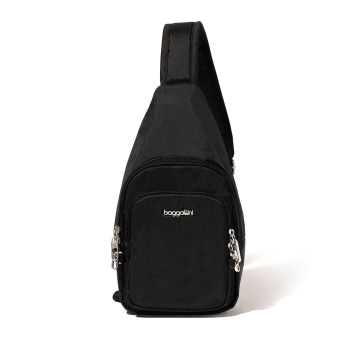 BAGGALLINI Securtex Anti-Theft Multi Zipper Sling (RADS923B05476)(Black )